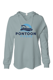 Womens Lightweight  Wash Hooded Sweatshirt