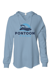Womens Lightweight  Wash Hooded Sweatshirt