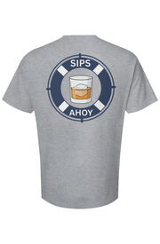 Sips Ahoy Whiskey Glass Heavyweight Unisex Tshirt