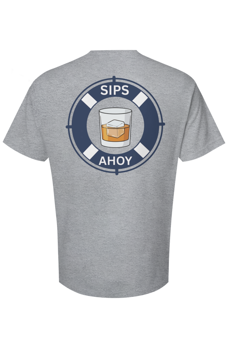 Sips Ahoy Whiskey Glass Heavyweight Unisex Tshirt