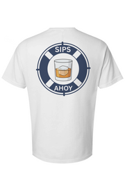 Sips Ahoy Whiskey Glass Heavyweight Unisex Tshirt