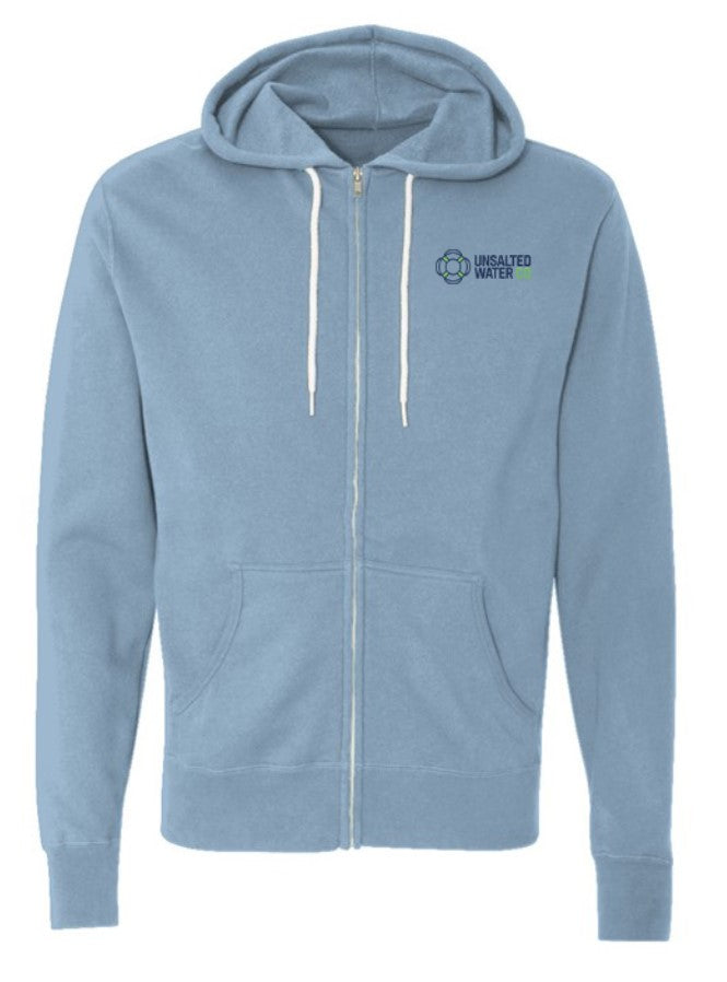 Unsalted Water Lightweight Full-Zip Hoodie - Unisex